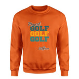 Personalized Golf Golf Golf on a Sweatshirt With Mascot and Golfer Name on a Sweatshirt