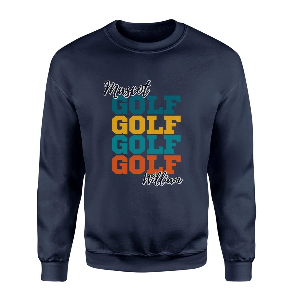 Personalized Golf Golf Golf on a Sweatshirt With Mascot and Golfer Name on a Sweatshirt