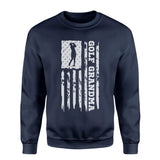 Golf Grandma Vertical Flag on a Sweatshirt with a White Graphic