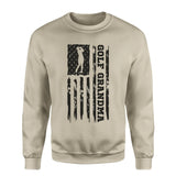 Golf Grandma Vertical Flag on a Sweatshirt with a Black Graphic