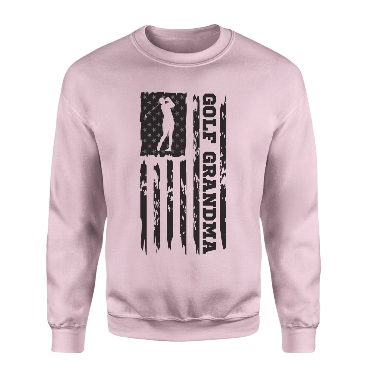 Golf Grandma Vertical Flag on a Sweatshirt with a Black Graphic