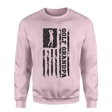 Golf Grandpa Vertical Flag on a Sweatshirt with a Black Graphic
