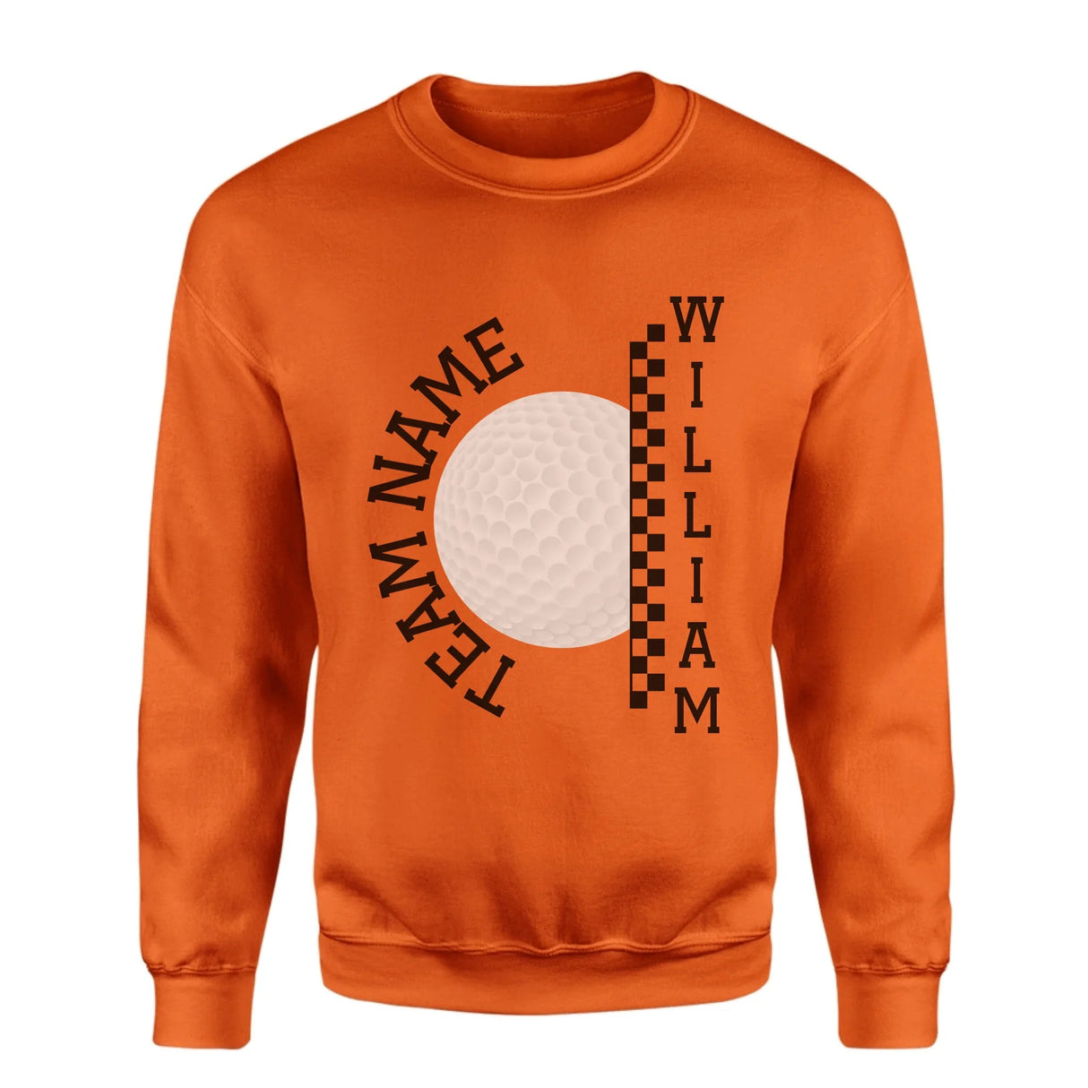 Personalized Golf on a Sweatshirt With Team and Golfer Name on a Sweatshirt