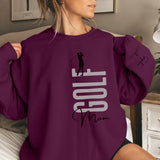 Personalized Golf Mom on a Sweatshirt With Mascot, Icon, and Golfer Name on Sleeve on a Sweatshirt