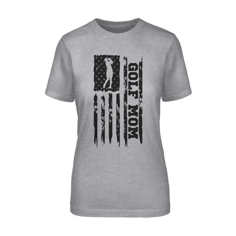 Golf Mom Vertical Flag on a Unisex T-Shirt with a Black Graphic