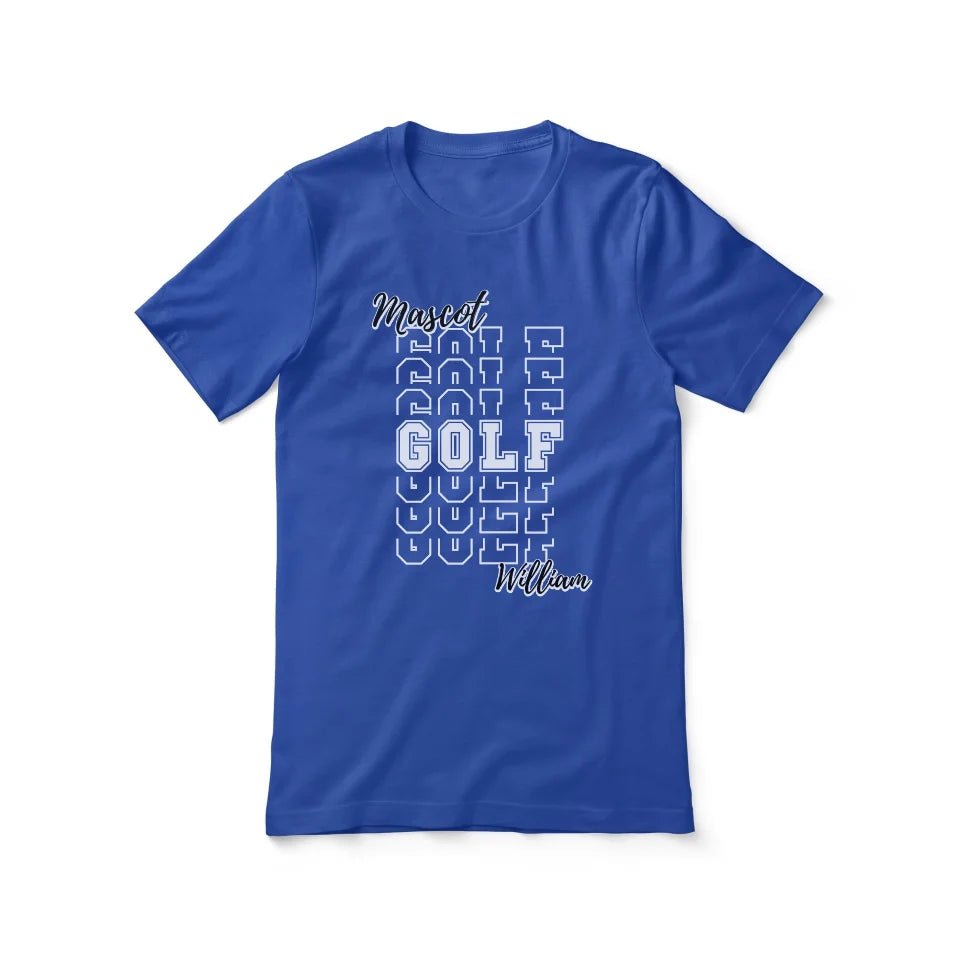 Custom Golf Shirt With Mascot and Golfer Name on a Unisex T-Shirt