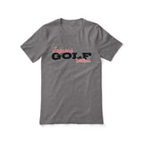 Custom Golf Mascot and Golfer Name on a Unisex T-Shirt with a Black Graphic