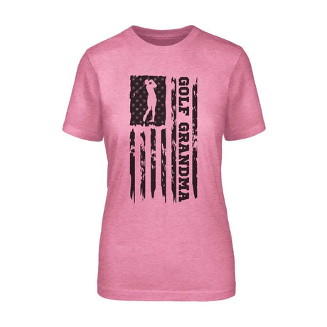Golf Grandma Vertical Flag on a Unisex T-Shirt with a Black Graphic
