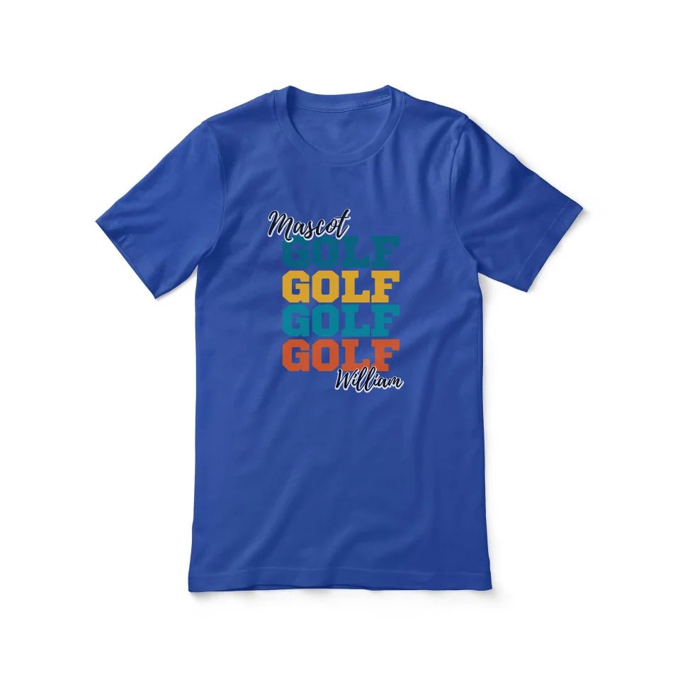 Personalized Golf Golf Golf Shirt With Mascot and Golfer Name on a Unisex T-Shirt