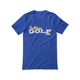 Custom Golf Mascot and Golfer Name on a Unisex T-Shirt with a White Graphic
