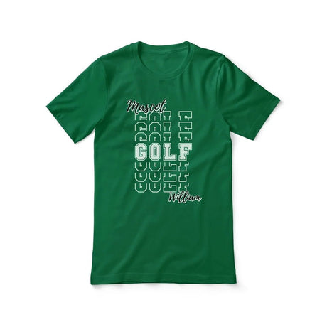 Custom Golf Shirt With Mascot and Golfer Name on a Unisex T-Shirt