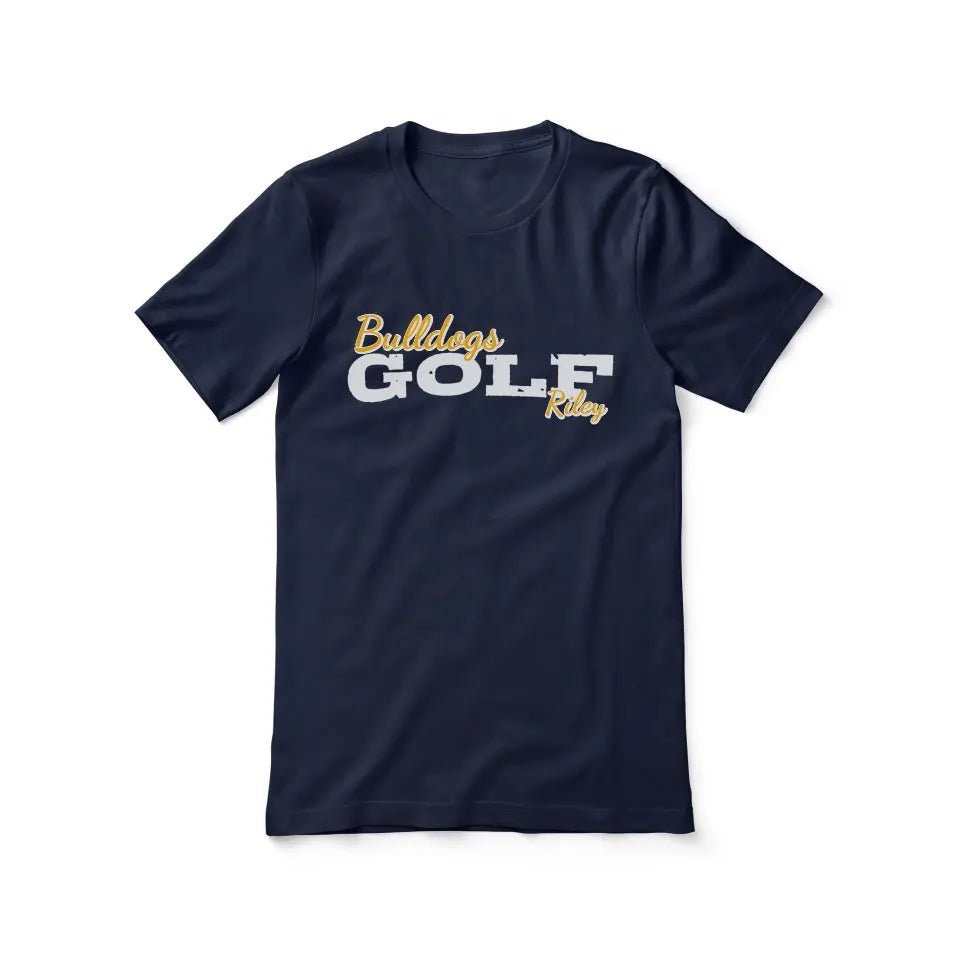 Custom Golf Mascot and Golfer Name on a Unisex T-Shirt with a White Graphic