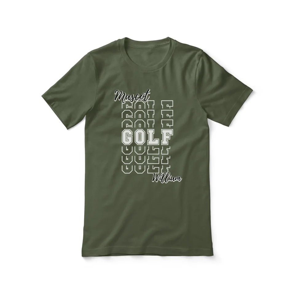 Custom Golf Shirt With Mascot and Golfer Name on a Unisex T-Shirt