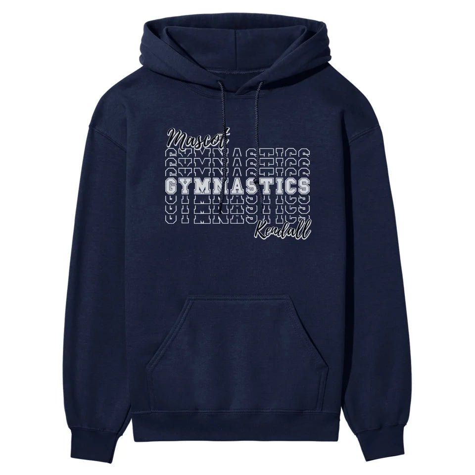 Custom Gymnastics on a Sweatshirt With Mascot and Gymnast Name on a Hoodie