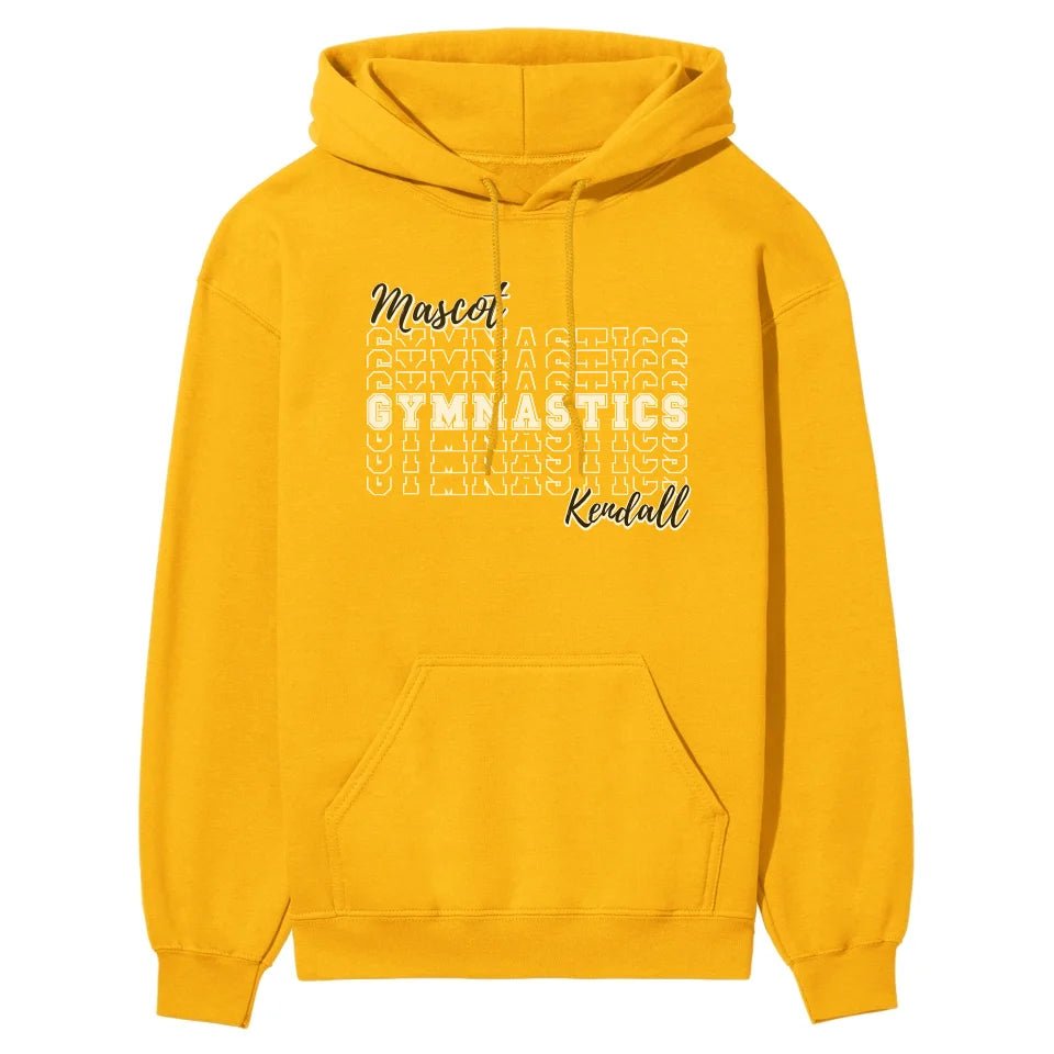 Custom Gymnastics on a Sweatshirt With Mascot and Gymnast Name on a Hoodie