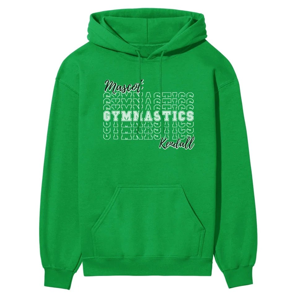 Custom Gymnastics on a Sweatshirt With Mascot and Gymnast Name on a Hoodie