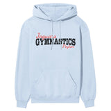 Custom Gymnastics Mascot and Gymnast Name on a Hoodie with a Black Graphic