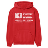 Gymnastics Grandpa Horizontal Flag on a Hoodie with a White Graphic