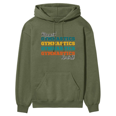 Personalized Gymnastics Gymnastics Gymnastics on a Hoodie With Mascot and Gymnast Name on a Hoodie