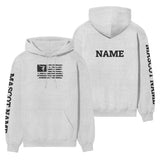 Gymnastics Grandpa Horizontal Flag With Gymnast Name on a Hoodie with a Black Graphic