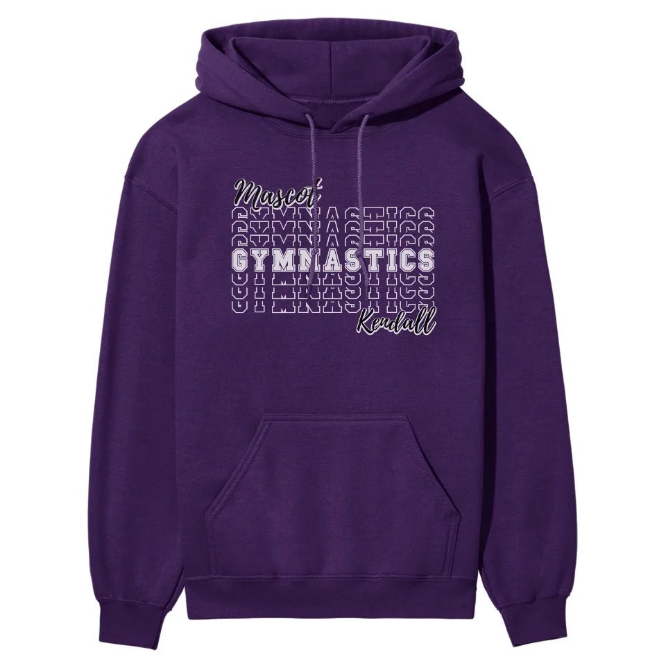 Custom Gymnastics on a Sweatshirt With Mascot and Gymnast Name on a Hoodie