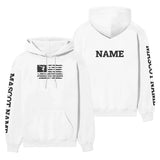 Gymnastics Grandpa Horizontal Flag With Gymnast Name on a Hoodie with a Black Graphic