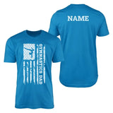 Gymnastics Dad Vertical Flag With Gymnast Name on a Men's T-Shirt with a White Graphic