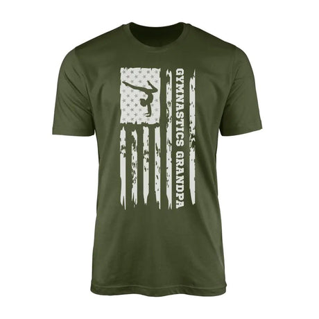 Gymnastics Grandpa Vertical Flag on a Men's T-Shirt with a White Graphic