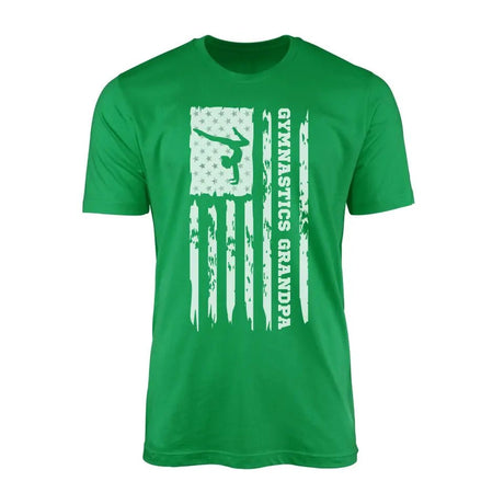 Gymnastics Grandpa Vertical Flag on a Men's T-Shirt with a White Graphic