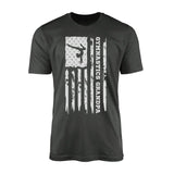 Gymnastics Grandpa Vertical Flag on a Men's T-Shirt with a White Graphic