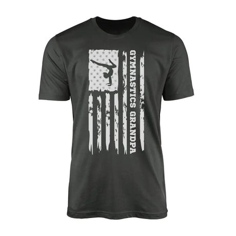Gymnastics Grandpa Vertical Flag on a Men's T-Shirt with a White Graphic