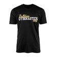 Custom Gymnastics Mascot and Gymnast Name on a Men's T-Shirt with a White Graphic