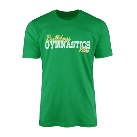 Custom Gymnastics Mascot and Gymnast Name on a Men's T-Shirt with a White Graphic