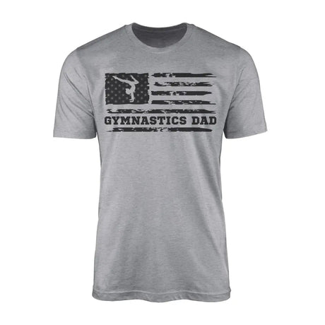 Gymnastics Dad Horizontal Flag on a Men's T-Shirt with a Black Graphic
