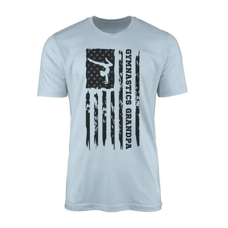 Gymnastics Grandpa Vertical Flag on a Men's T-Shirt with a Black Graphic