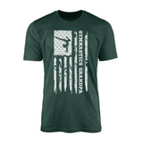 Gymnastics Grandpa Vertical Flag on a Men's T-Shirt with a White Graphic