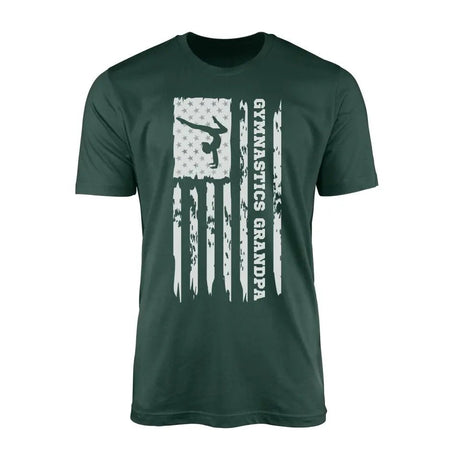 Gymnastics Grandpa Vertical Flag on a Men's T-Shirt with a White Graphic