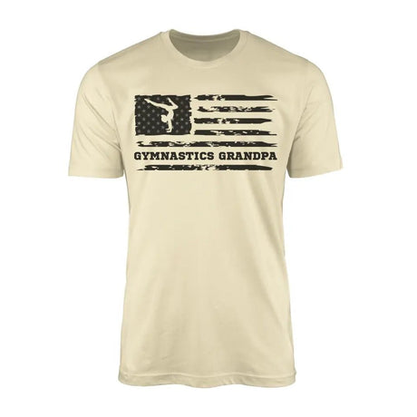 Gymnastics Grandpa Horizontal Flag on a Men's T-Shirt with a Black Graphic
