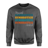 Personalized Gymnastics Gymnastics Gymnastics on a Sweatshirt With Mascot and Gymnast Name on a Sweatshirt