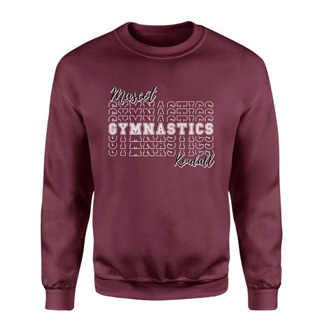 Custom Gymnastics on a Sweatshirt With Mascot and Gymnast Name on a Sweatshirt