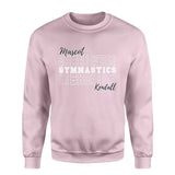 Custom Gymnastics on a Sweatshirt With Mascot and Gymnast Name on a Sweatshirt