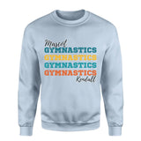 Personalized Gymnastics Gymnastics Gymnastics on a Sweatshirt With Mascot and Gymnast Name on a Sweatshirt