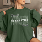 Custom Gymnastics on a Sweatshirt With Mascot and Gymnast Name on a Sweatshirt