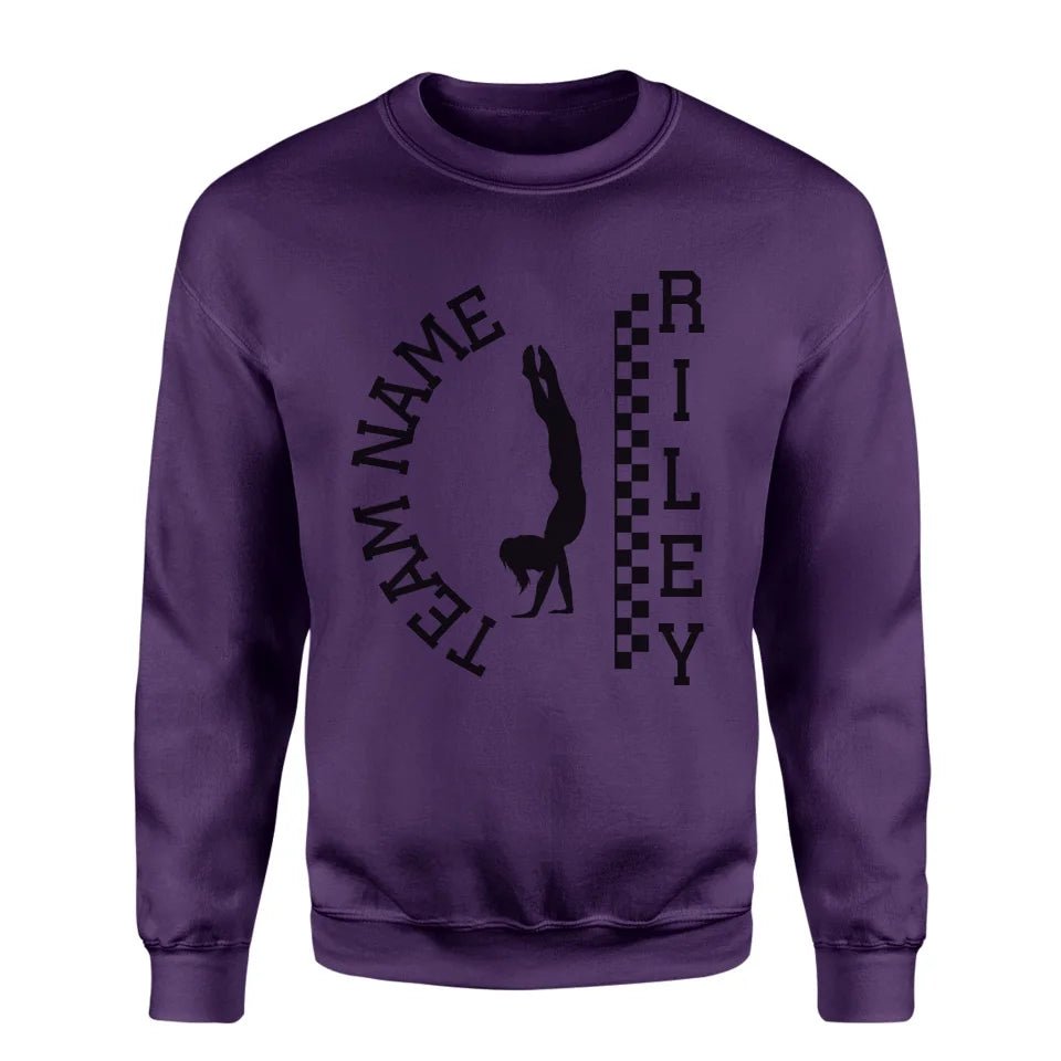 Personalized Gymnastics on a Sweatshirt With Team and Gymnast Name on a Sweatshirt