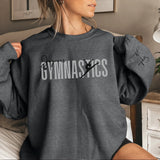 Personalized Gymnastics on a Sweatshirt With Modern Bold Design and Gymnast Name on Sleeve on a Sweatshirt