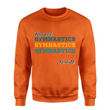 Personalized Gymnastics Gymnastics Gymnastics on a Sweatshirt With Mascot and Gymnast Name on a Sweatshirt