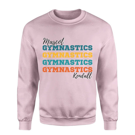 Personalized Gymnastics Gymnastics Gymnastics on a Sweatshirt With Mascot and Gymnast Name on a Sweatshirt