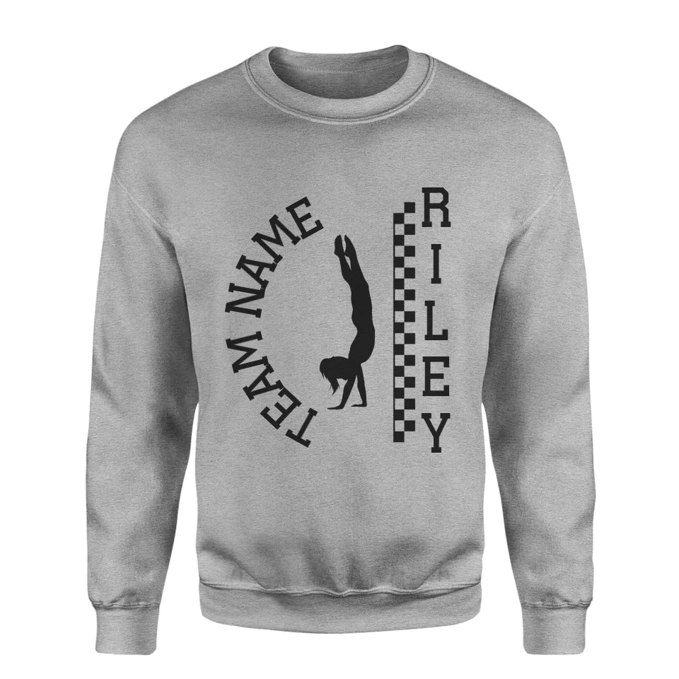 Personalized Gymnastics on a Sweatshirt With Team and Gymnast Name on a Sweatshirt