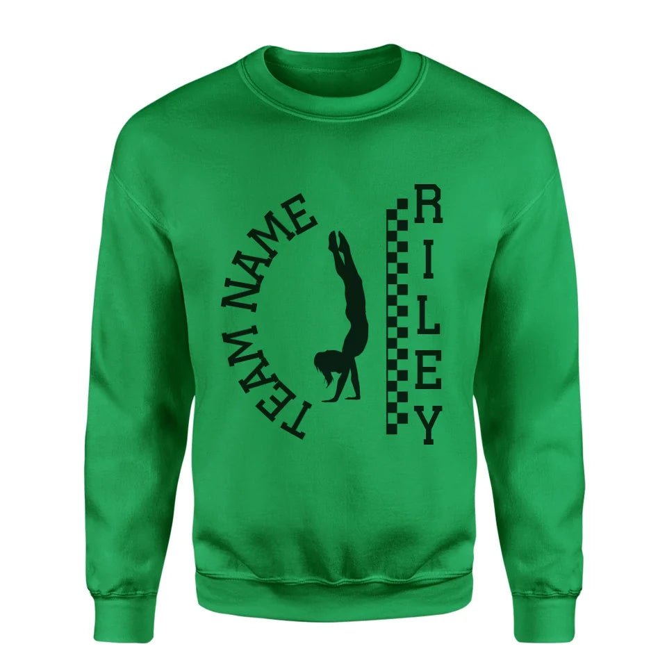 Personalized Gymnastics on a Sweatshirt With Team and Gymnast Name on a Sweatshirt