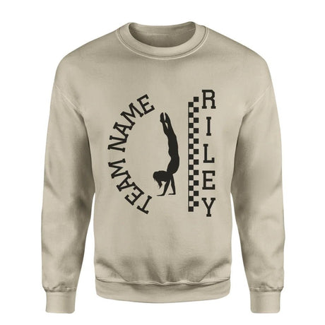 Personalized Gymnastics on a Sweatshirt With Team and Gymnast Name on a Sweatshirt